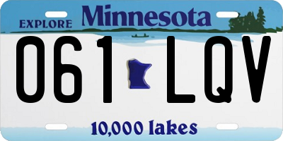 MN license plate 061LQV