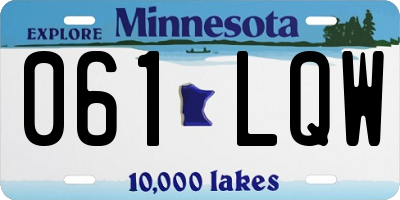 MN license plate 061LQW