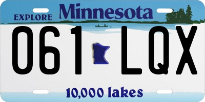 MN license plate 061LQX