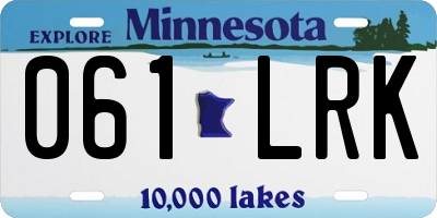MN license plate 061LRK