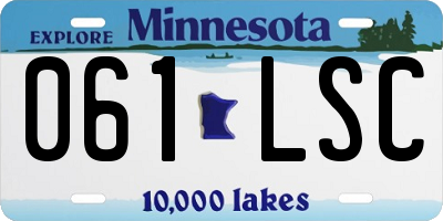 MN license plate 061LSC