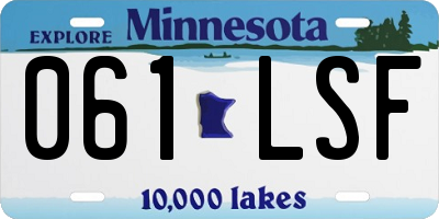 MN license plate 061LSF