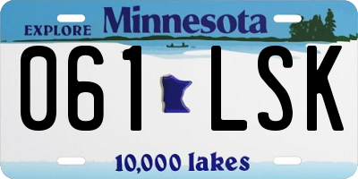 MN license plate 061LSK