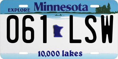 MN license plate 061LSW