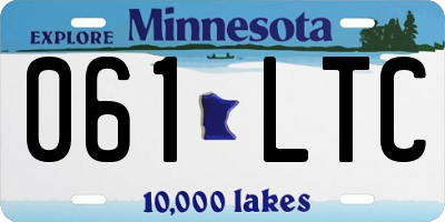 MN license plate 061LTC