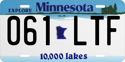 MN license plate 061LTF