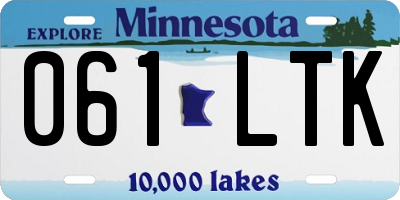 MN license plate 061LTK
