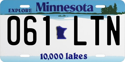 MN license plate 061LTN