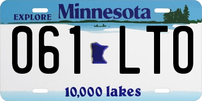 MN license plate 061LTO