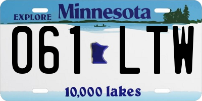 MN license plate 061LTW