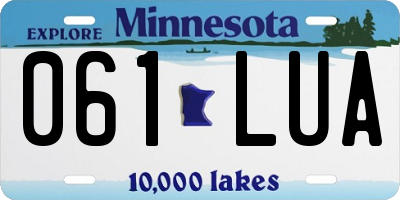 MN license plate 061LUA