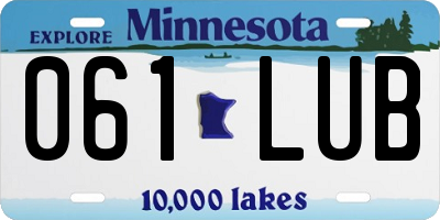 MN license plate 061LUB
