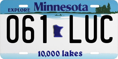 MN license plate 061LUC