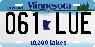 MN license plate 061LUE