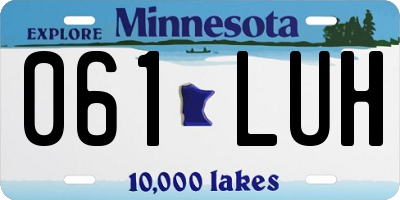 MN license plate 061LUH