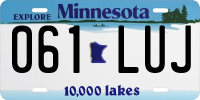 MN license plate 061LUJ