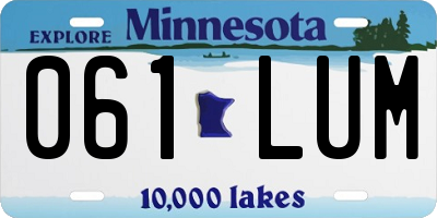 MN license plate 061LUM