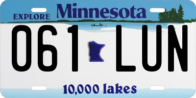 MN license plate 061LUN
