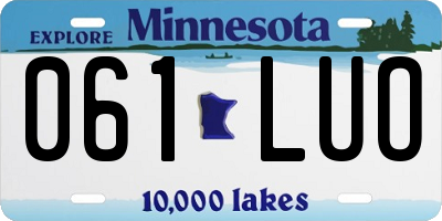 MN license plate 061LUO