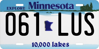 MN license plate 061LUS