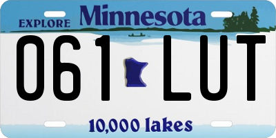 MN license plate 061LUT