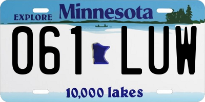 MN license plate 061LUW