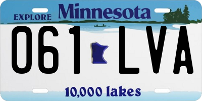 MN license plate 061LVA