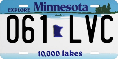 MN license plate 061LVC