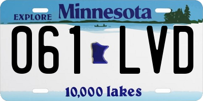MN license plate 061LVD