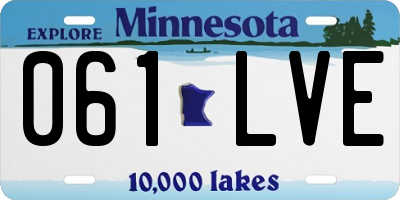 MN license plate 061LVE