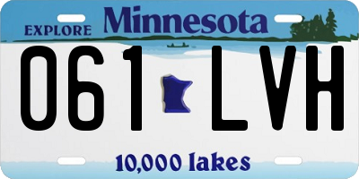 MN license plate 061LVH