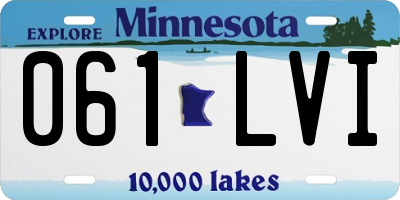 MN license plate 061LVI