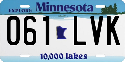 MN license plate 061LVK