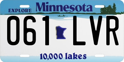 MN license plate 061LVR