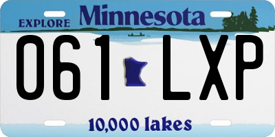 MN license plate 061LXP