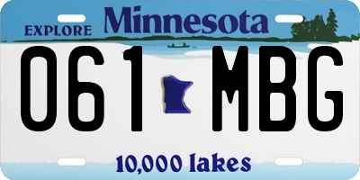 MN license plate 061MBG