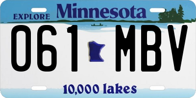 MN license plate 061MBV