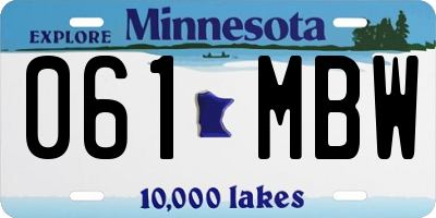 MN license plate 061MBW
