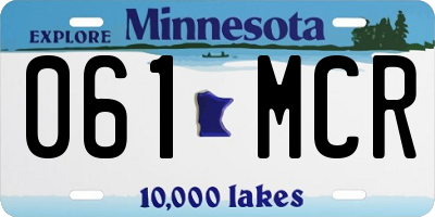 MN license plate 061MCR