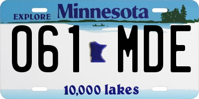 MN license plate 061MDE
