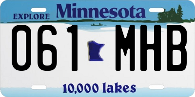 MN license plate 061MHB