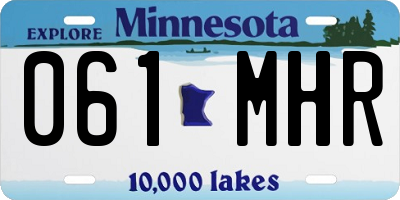 MN license plate 061MHR