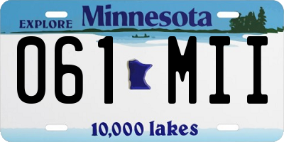 MN license plate 061MII
