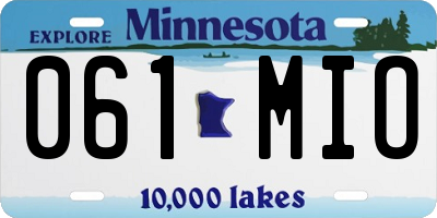 MN license plate 061MIO