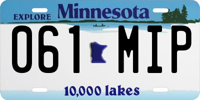 MN license plate 061MIP