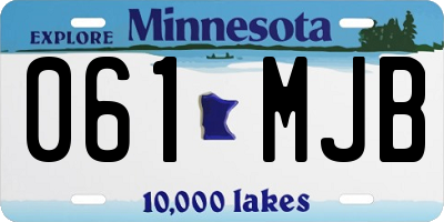 MN license plate 061MJB
