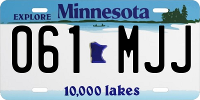 MN license plate 061MJJ