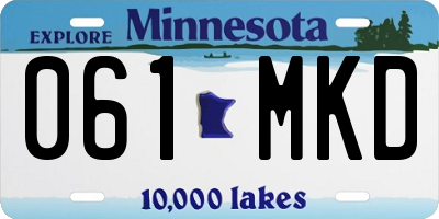 MN license plate 061MKD