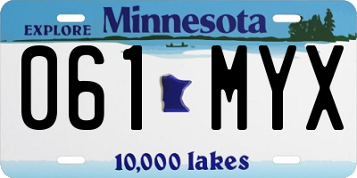 MN license plate 061MYX
