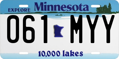 MN license plate 061MYY